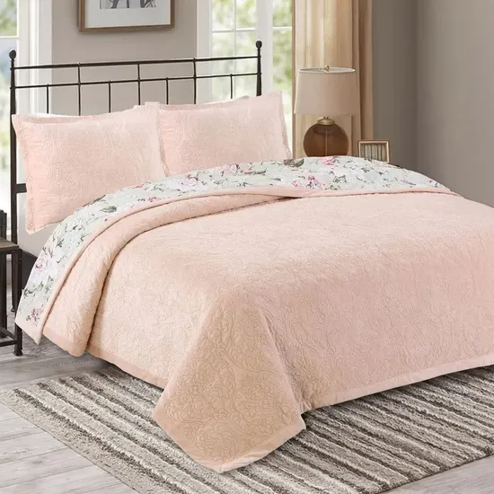 Jaje Custom Wholesale Home Ultrasonic Competitive Price Air Condition Luxury Summer Microfiber Polyester Bed Sheet Bedspread Set Quilt with Bag